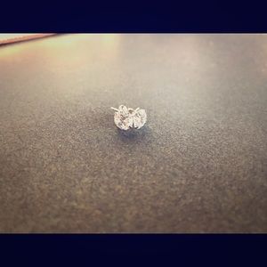 7mm solid sterling silver CZ stud earrings